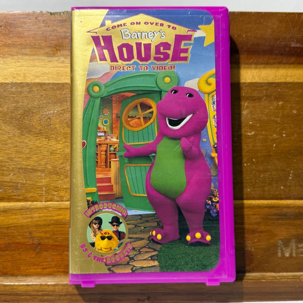 Barney Come On Over To Barney's House VHS 2000 Lyrick Studios White Tape 2050